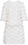 Appliques Embellished Top and Skirt Set, White