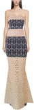 Cut-Out Scalloped Strapless Bandage Gown