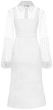 Button-Down Lace Panel Dress