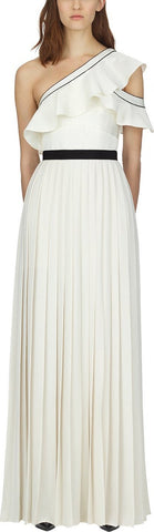 One Shoulder Pleated Maxi Dress