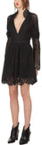 V-Neck Crochet Mini Dress
