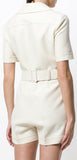 Belted Short Jumpsuit, White