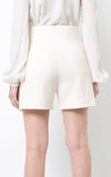 Button-Detailed High Rise Shorts, White