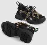 'Flashtrek' Sneakers with Removable Crystals, Black