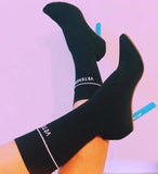 Sock Jersey Stretch Ankle Boots in Black or Red - DESIGNER INSPIRED FASHIONS