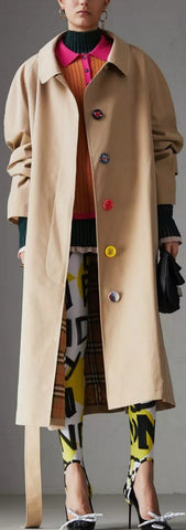 Painted Button Tropical Gabardine Car Coat