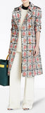 Scribble Check Trench Coat