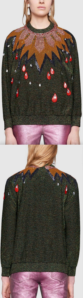 Embroidered Knit Sweater