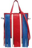 Small Bazar Leather Tote Bag W/Fringe