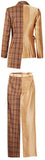 Asymmetrical Gold and Plaid Suit