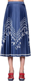 Pleated Skirt in Logo Chevron Skirt