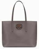 Leather Shopper Bag, Grey