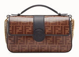 Double F Leather Handbag, Black