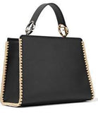 Runaway Small Python and Embroidered Raffia-Trimmed Leather Tote