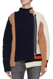 Multi-Panel Cable-Knit Sweater