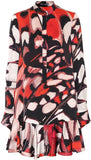 Butterfly-Printed Silk Satin Dress