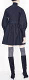 Black Puff-Sleeve Mini Dress