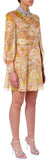 Floral-Print Crystal-Collar Georgette Mini Dress | DESIGNER INSPIRED FASHIONS