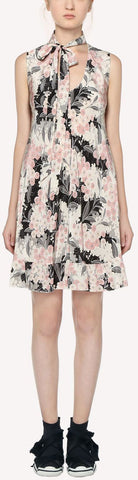 Silk Dress with Lunar Daisy Print | DESIGNER INSPIRED FASHIONS