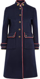 Embellished Metallic-Trimmed Wool-Felt Coat
