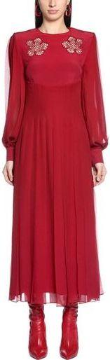 Embroidered Pleated Georgette Dress