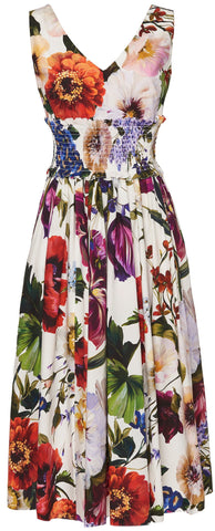 Floral Poplin Midi Dress