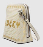 Guccy Mini Shoulder Bag - White, Black, Gold