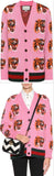 Tiger Knit Cardigan Sweater