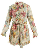 'Kali' Floral-Print Silk-Georgette Playsuit