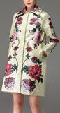Floral Print Jacquard Coat