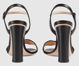 Leather Double G Sandals - Black, Burgundy, White, Brown