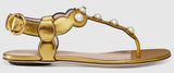 'Willow' Embellished Leather Sandals-Gold - DESIGNER INSPIRED FASHIONS