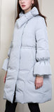 Puffer Coat with Bow, Grey