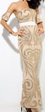 Glitter Off Shoulder Gown - Black or Nude