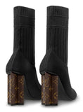 Silhouette Sock Ankle Boots, Black