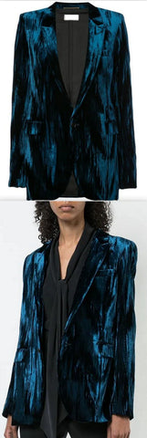 Velvet One-Button Blazer