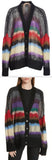 Stripe Mohair & Wool Blend Cardigan