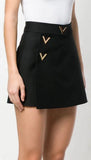 V-Detailed Skort, Black