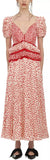 Cream and Red Dot Satin Printed Dress