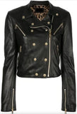 Zipper-Trimmed Biker Jacket