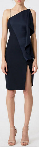 Draped One-Shoulder Cocktail Dress