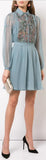 Floral Embellished Silk Dress | DESIGNER INSPIRED FASHIONS