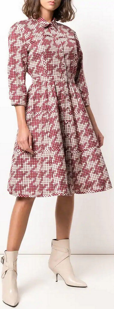 Dotted Pattern Shirt-Dress | DESIGNER INSPIRED FASHIONS