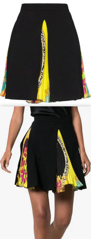 Baroque Pleated-Panel Mini-Skirt | DESIGNER INSPIRED FASHIONS