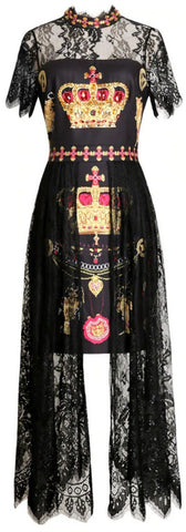 Embellished Dress with Lace Detail | DESIGNER INSPIRED FASHIONS