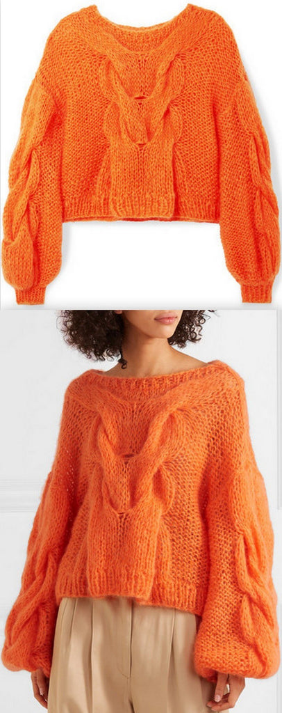 Oversized Cable and Open-Knit Mohair-Blend Sweater | DESIGNER INSPIRED FASHIONS