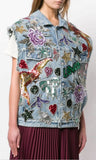 Sequin-Embellished Denim Vest | DESIGNER INSPIRED FASHIONS