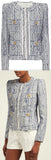 Blue Cotton-Blend Tweed Jacket