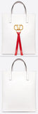 Long Vring Shopping Tote, White
