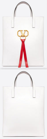 Long Vring Shopping Tote, White